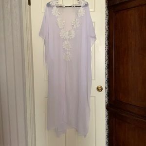 Shein Sheer White Floral Coverup- One Size